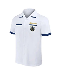 Men's Darius Rucker Collection by Fanatics White Milwaukee Brewers Bowling Button-Up Shirt