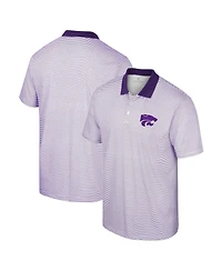 Men's Colosseum White, Purple Kansas State Wildcats Print Stripe Polo Shirt