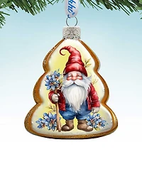 Designocracy Christmas Gnome Keepsake Mercury Glass Christmas Ornaments G. DeBrekht