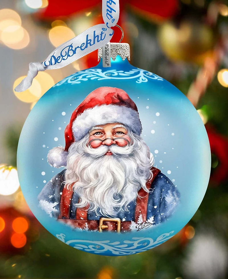 Designocracy Santa's Magical Presence Ball Christmas Mercury Glass Ornaments G. DeBrekht