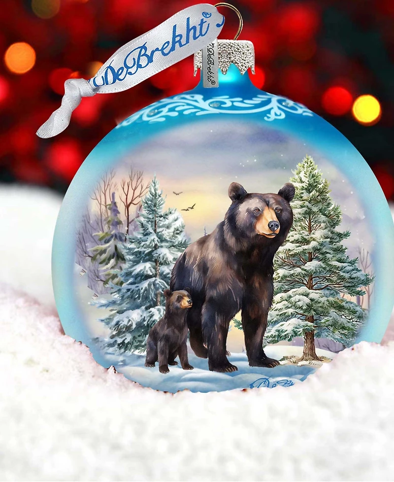 Designocracy A Love for All Seasons - Bears Ball Glass Christmas Ornaments G. DeBrekht