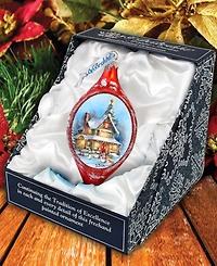 Designocracy Christmas Cottage Drop Holiday Mercury Glass Ornaments G. DeBrekht