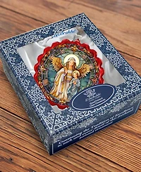 Designocracy Guardian Angel Wreath Mercury Christmas Glass Ornaments G. DeBrekht