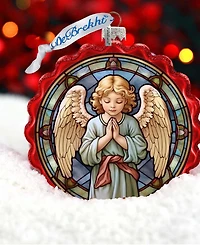 Designocracy Little Angel Wreath Holiday Mercury Glass Ornaments G. DeBrekht