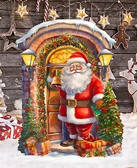Designocracy Knocking the Door Santa 32" Christmas Outdoor Lawn Decor G. DeBrekht