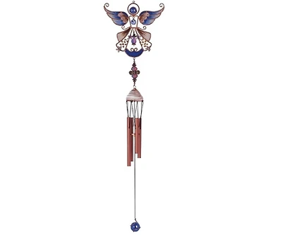 23" Long Angel Copper and Gem Wind Chime
