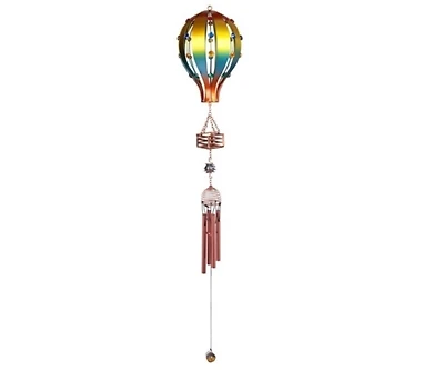 34" Long Blue and Gold Air Balloon with Copper Gem