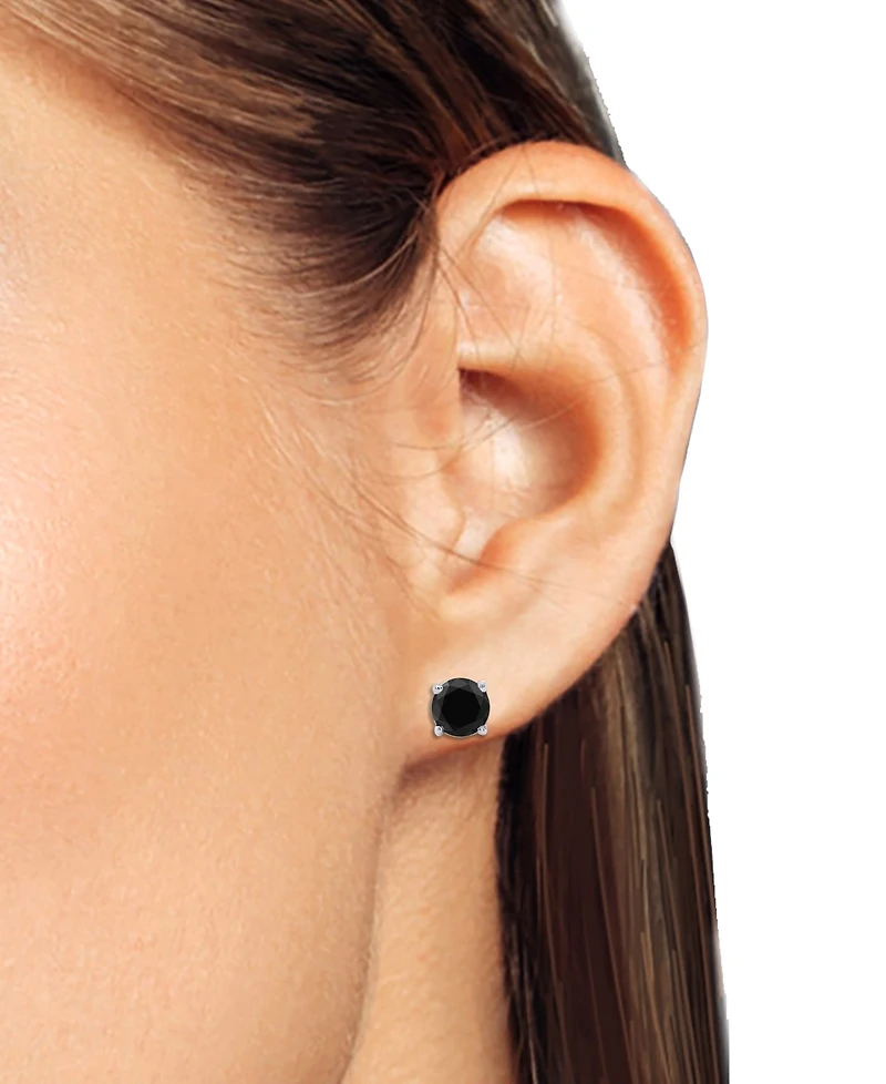 Black Diamond Stud Earrings (2 ct. t.w.) in Sterling Silver