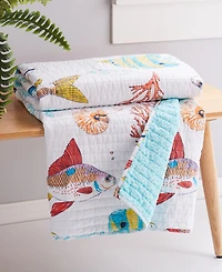 Levtex Barrier Reef Embroidered Quilted Throw, 50" x 60"