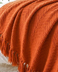Battilo Classic Textured Woven Micro Chenille Throw, 50" x 60"