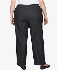 Alfred Dunner Plus Comfort Waistband Mid Rise Average Length Straight Leg Denim Pant