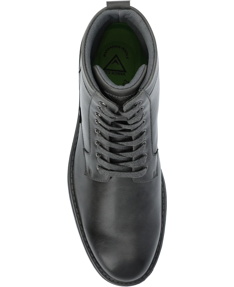 Vance Co. Men's Denver Tru Comfort Foam Plain Toe Lace-Up Ankle Boots
