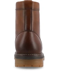 Vance Co. Men's Denver Tru Comfort Foam Plain Toe Lace-Up Ankle Boots