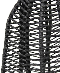 All The Rages 21" Vintage-like Rattan Wicker Style Paper Rope Bedside Table Lamp with Light Beige Fabric Shade