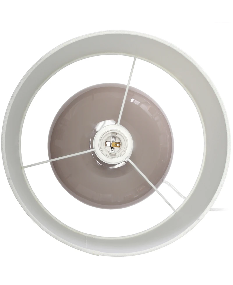 All The Rages 15.25" Modern Overload Glass Bedside Table Lamp with White Fabric Shade