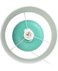 All The Rages 15.25" Modern Overload Glass Bedside Table Lamp with White Fabric Shade