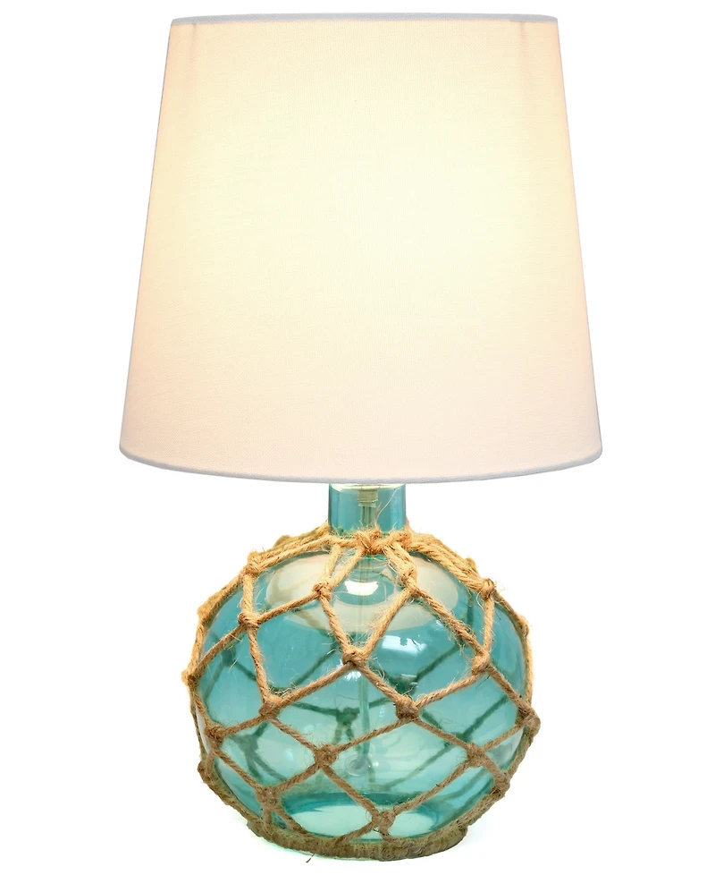 Lalia Home Maritime 14.75" Colored Glass Rope Table Lamp