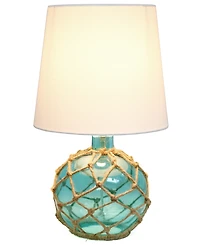 Lalia Home Maritime 14.75" Colored Glass Rope Table Lamp