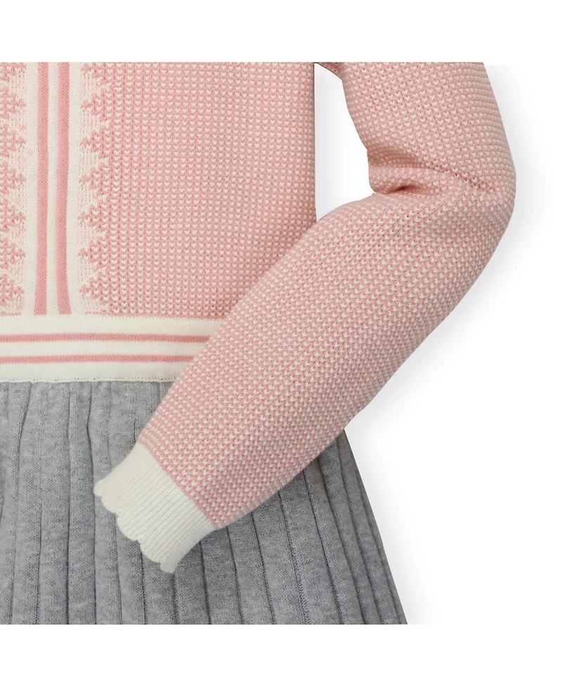Hope & Henry Baby Girls Organic Cotton French Blocked Sweater Dress