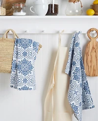 Martha Stewart Strie Medallion Dual Purpose Kitchen Towel 2-Pack Set, 16" x 28"