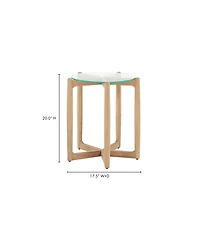 Hetta 19.69" Walnut Round Side Table