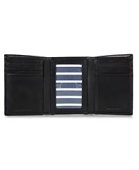 Nautica Men's Enameled Logo Leather Trifold Wallet