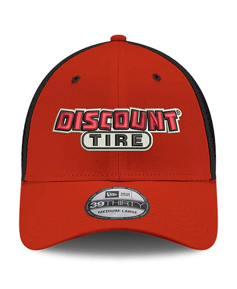 Men's New Era Red Austin Cindric Discount Tire Neo 39THIRTY Flex Hat