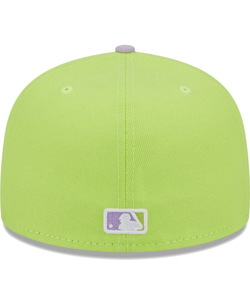 Men's New Era Neon Green, Lavender Los Angeles Dodgers Spring Color Two-Tone 59FIFTY Fitted Hat