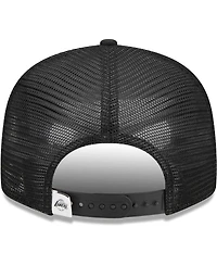 Men's New Era Black Los Angeles Lakers Evergreen 9FIFTY Trucker Snapback Hat