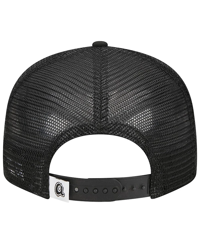 Men's New Era Black Atlanta Braves Trucker 9FIFTY Snapback Hat