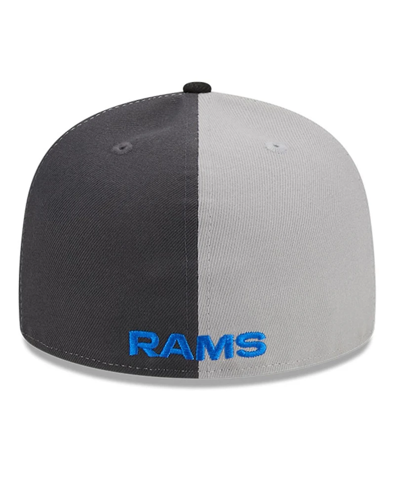 Men's New Era Gray, Black Los Angeles Rams 2023 Sideline 59FIFTY Fitted Hat