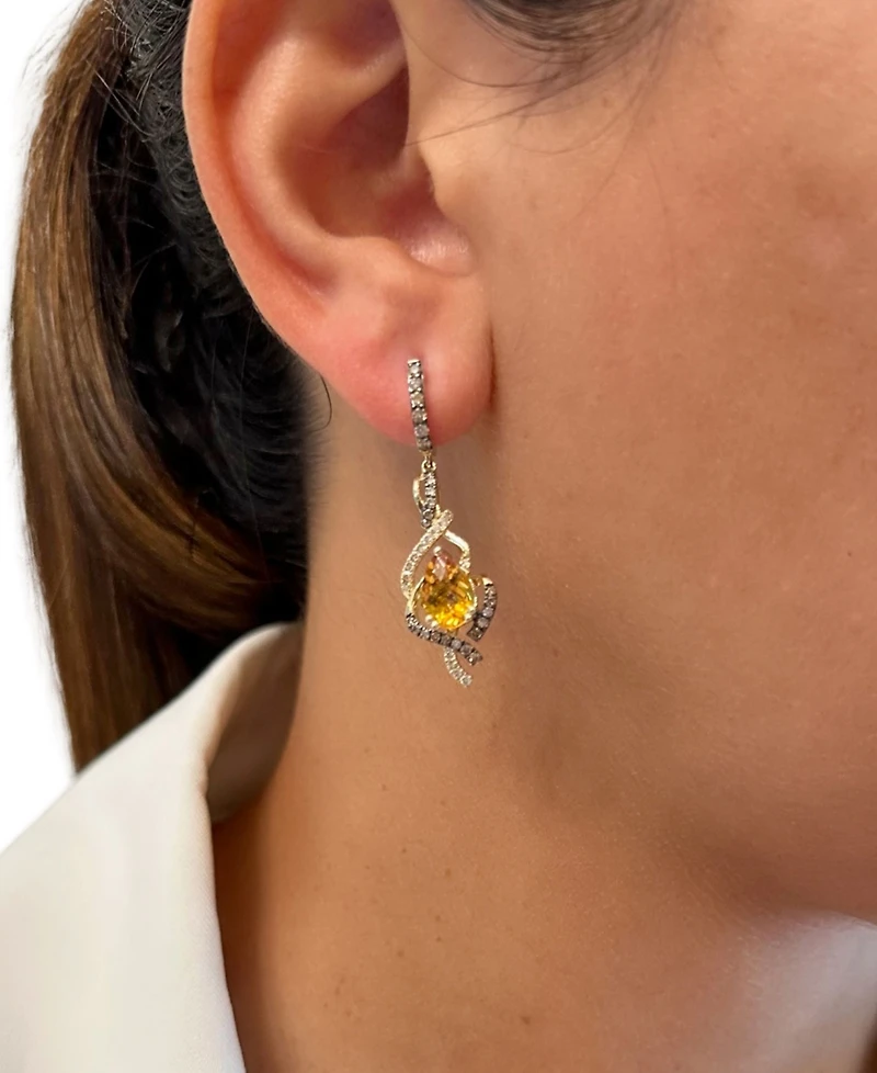 Le Vian Cinnamon Citrine (2 ct. t.w.) & Diamond (3/4 ct. t.w.) Drop Earrings in 14k Gold