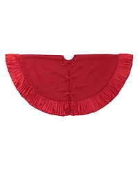Glitzhome 72"D Oversized Deluxe Velvet Ruffled Christmas Tree Skirt