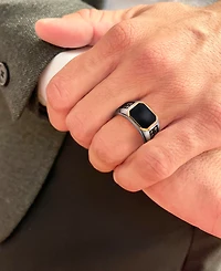 Le Vian Chocolatier Men's Onyx & Chocolate Diamond (1/2 ct. t.w.) in Sterling Silver & 14k Gold