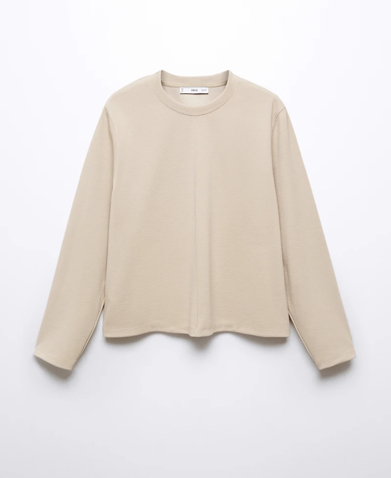 Mango Women's Decorative Stitching Sweatshirt