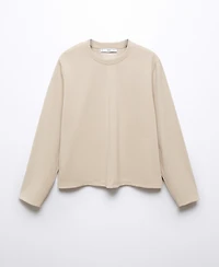 Mango Women's Decorative Stitching Sweatshirt