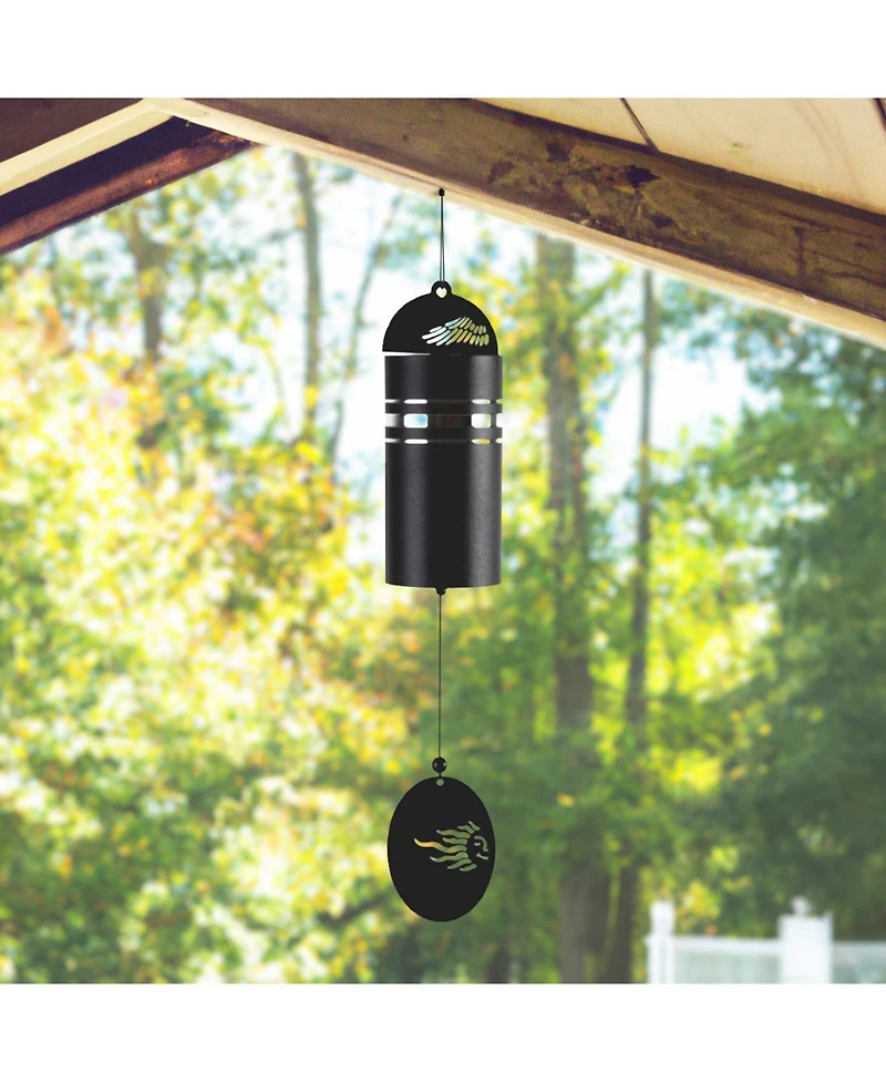 22" Long Metal Black Tube SunFace Chime