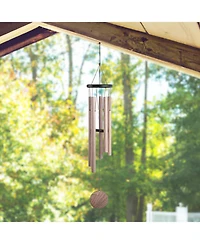 36" Long Wooden Top Wind Chime with Wood Print Tube
