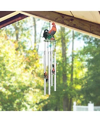 23" Long Rooster Round Top Wind Chime