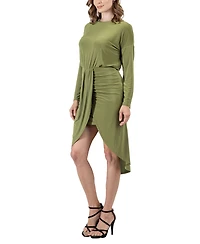 24seven Comfort Apparel Women's Long Sleeve Knee Length Dress