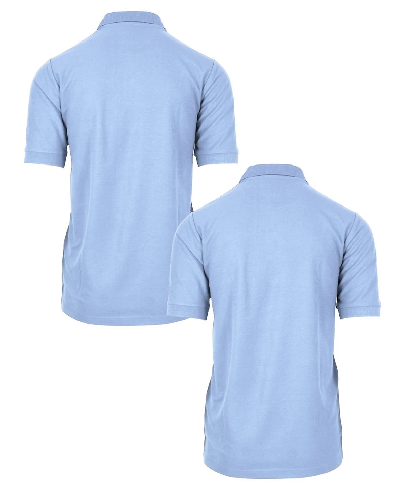 Galaxy By Harvic Men's Short Sleeve Pique Polo Shirt, Pack of 2