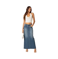 Women's Elowyn slitted denim maxi skirt
