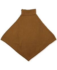 Michael Michael Kors Women's Wide-Rib Button Turtleneck Poncho