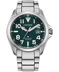 Citizen Men's Promaster Land Eco-Drive Silver-Tone Titanium Bracelet Watch 41mm