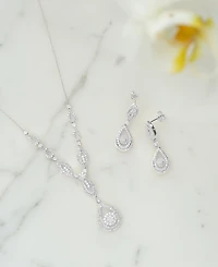 Wrapped Love Diamond Double Drop Pendant 17" 14k White Gold or Yellow (1-1/2 ct. t.w.), Created for Macy's