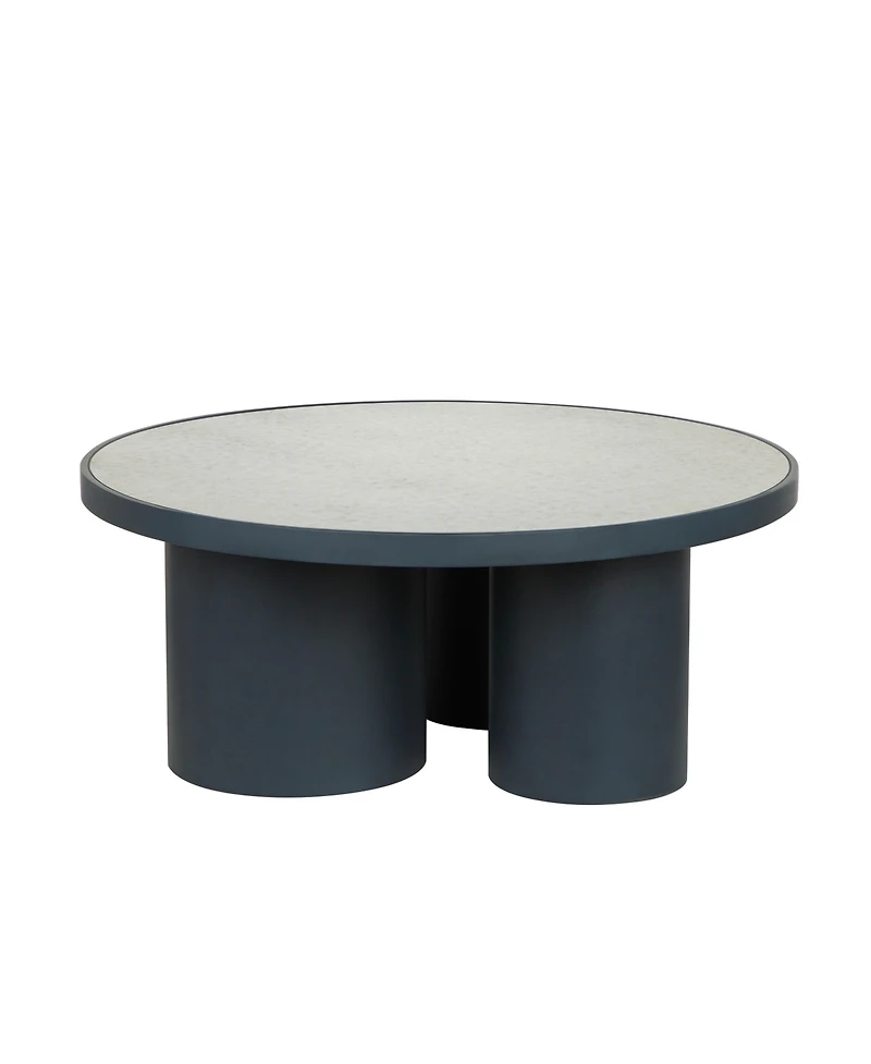 Tov Furniture 1 Piece Nautilus Wood and Iron Glass Top Coffee Table