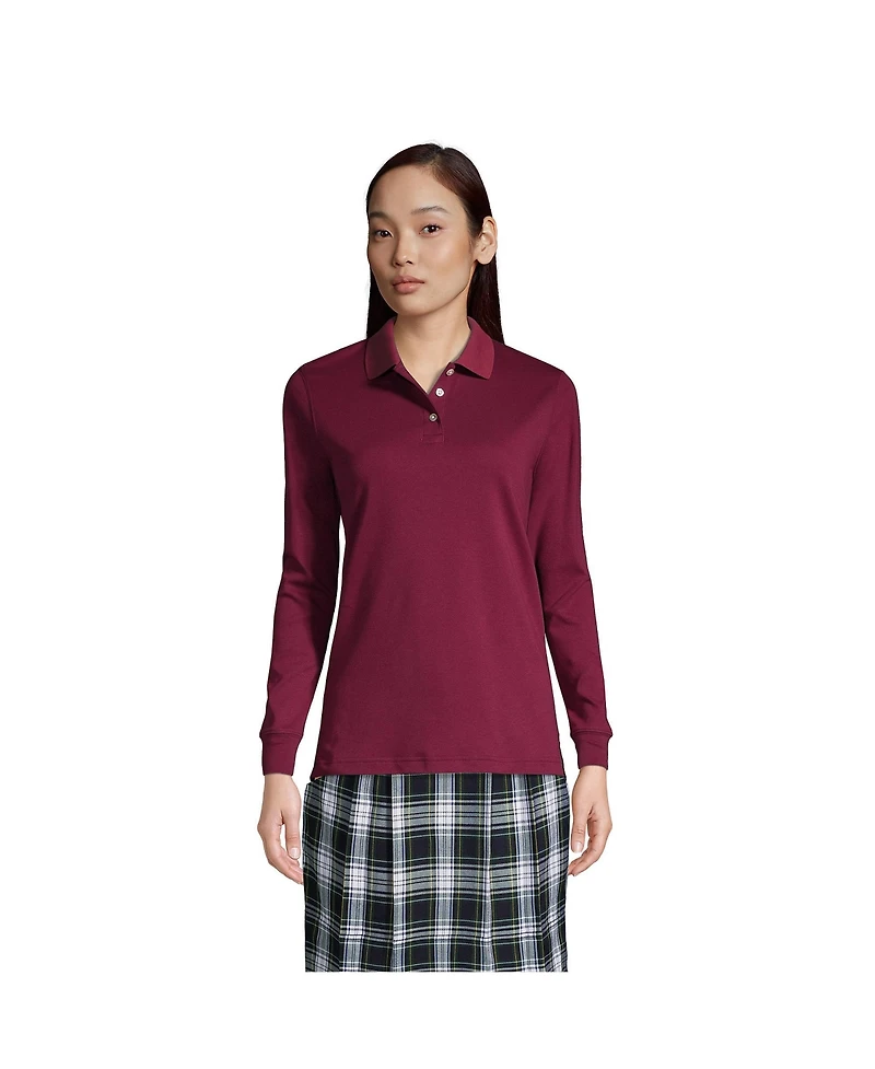 Lands' End Women's Long Sleeve Interlock Polo Shirt