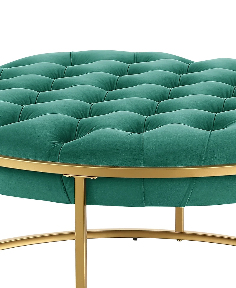 Best Master Furniture Amoria 18" Velvet Round Ottoman