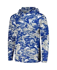 Men's Columbia Royal Kentucky Wildcats Pfg Terminal Tackle Omni-Shade Rippled Long Sleeve Hooded T-shirt