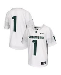 Big Boys Nike #1 White Michigan State Spartans Football Game Jersey